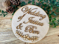 Wedding Sign in Oak Veneer