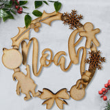 Personalised Christmas Wreath Name with Christmas Shapes