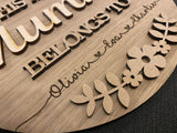 close up of the oak veneer mothers day signs by crafty souls