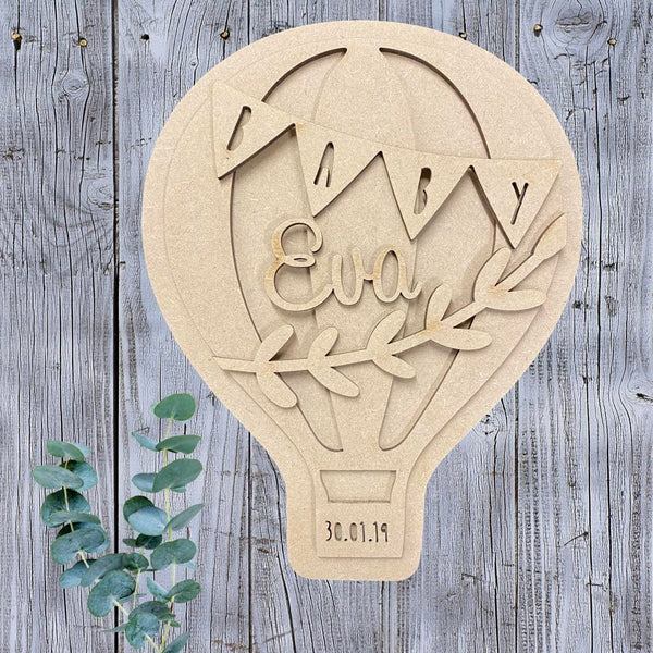 NEW! Personalised Hot Air Ballon Plaque