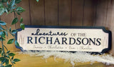 Adventures of the "Surname" Personalised Family Sign