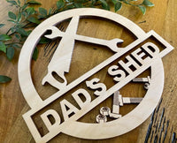 side view of Personalised Birch Dad's Shed Sign