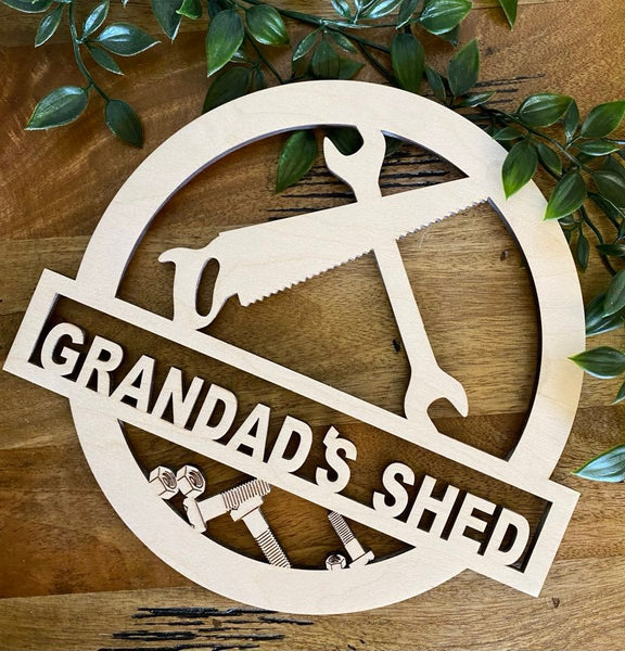 Personalised Birch Grandad's Shed Sign