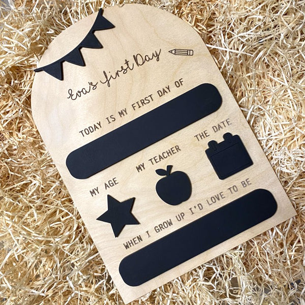 Personalised Children's My First Day Engraved Chalkboard