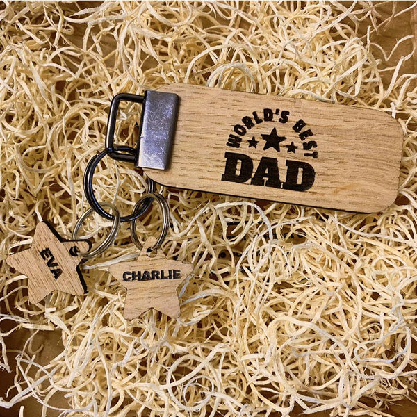 World's Best Dad Keyring with Children's Names