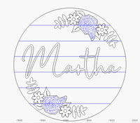 Personalised Script Name with Florals