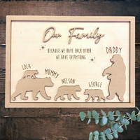 Bear Family Personalised Sign