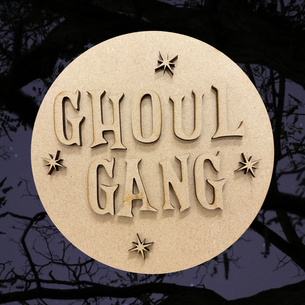 Ghoul Gang Round Halloween Sign